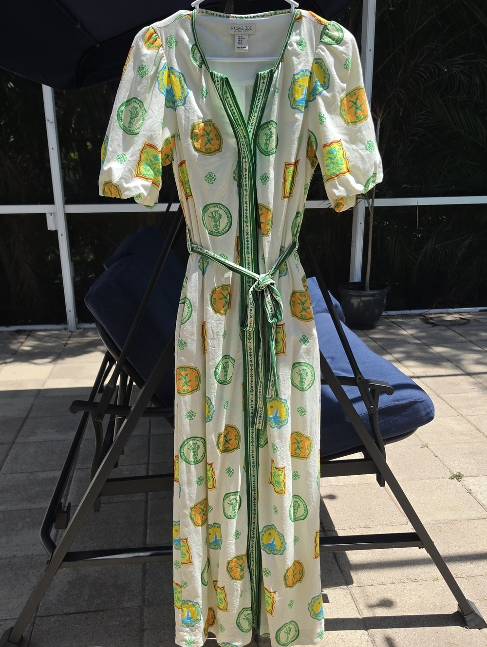 RACHEL ZOE Resort Medallion Print Maxi Dress with Belt